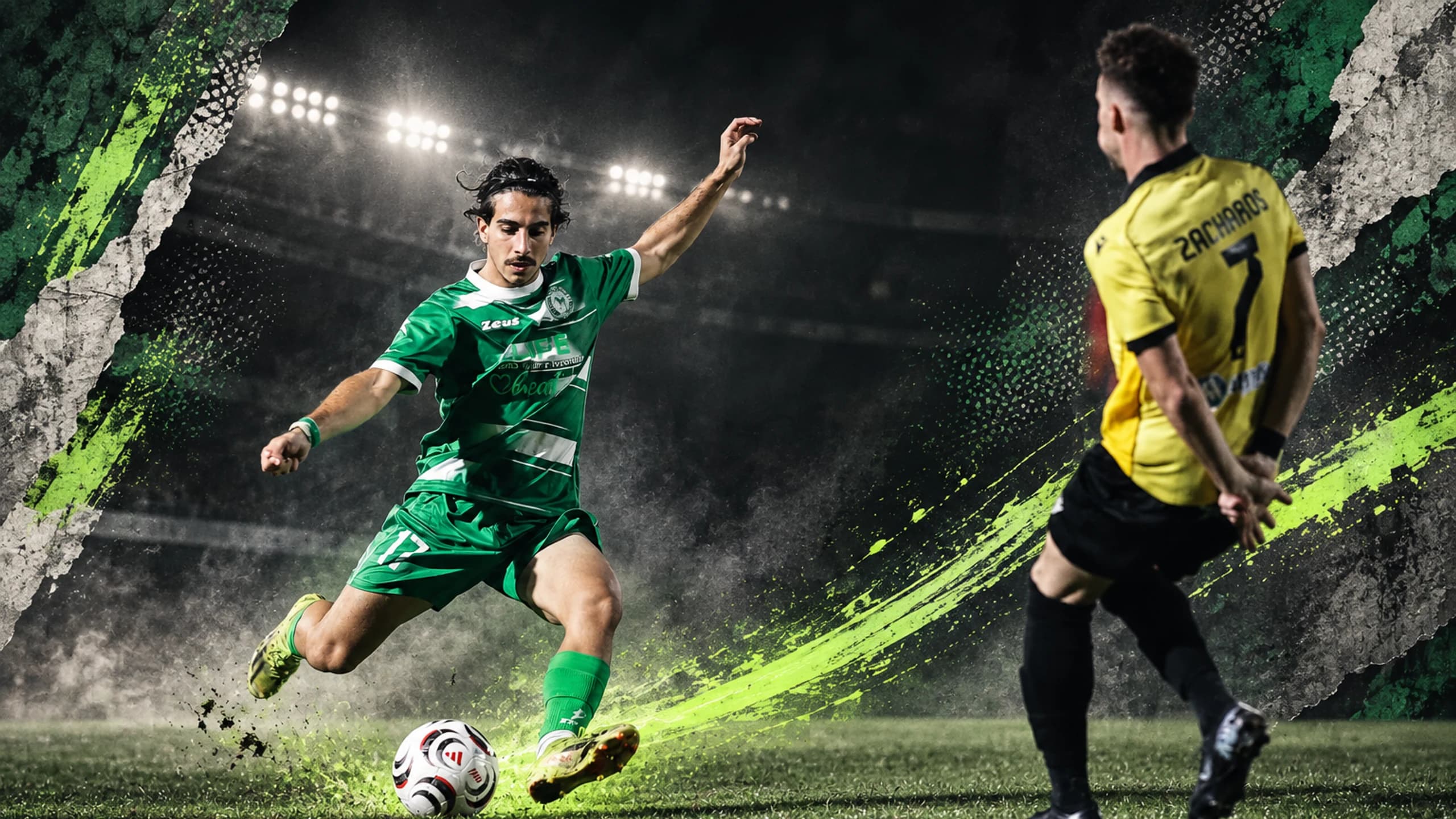 Savvas Christodoulou striking the ball in an Akritas match