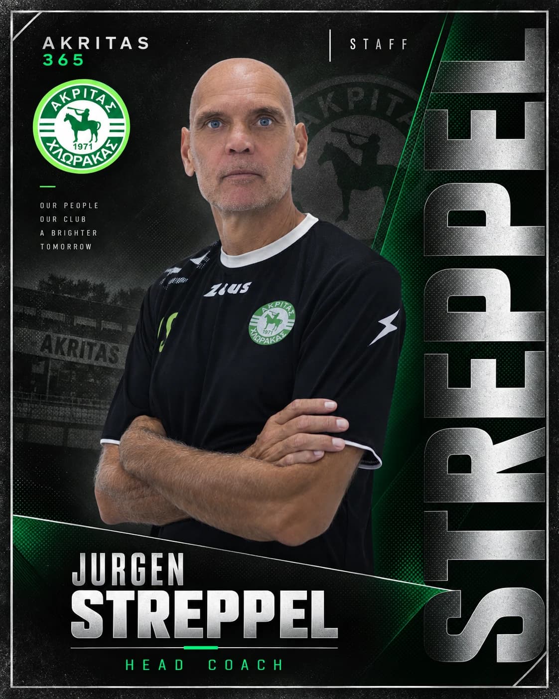 J. Streppel in official Akritas Chlorakas club portrait imagery